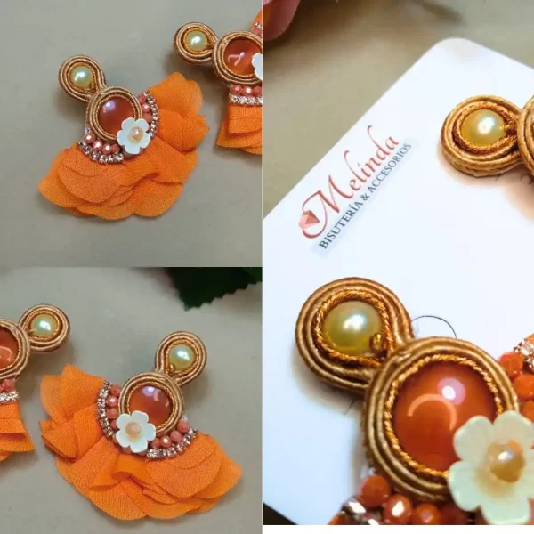 Aretes Elegancia Naranja - Imagen 2