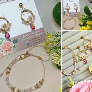 Set Aretes y Pulseras Flor de Amanecer